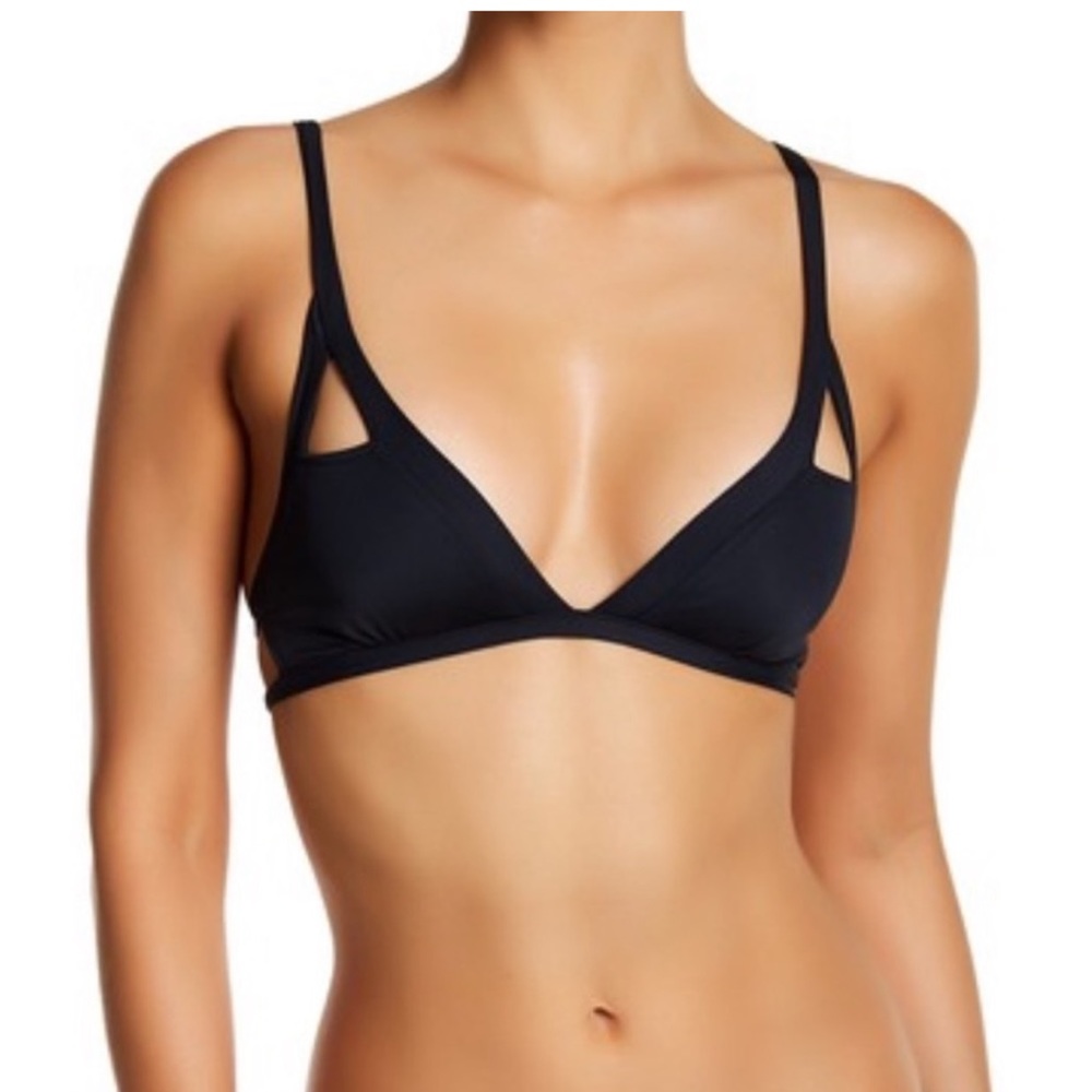 Rachel Pally Black Cut Out Bikini Top